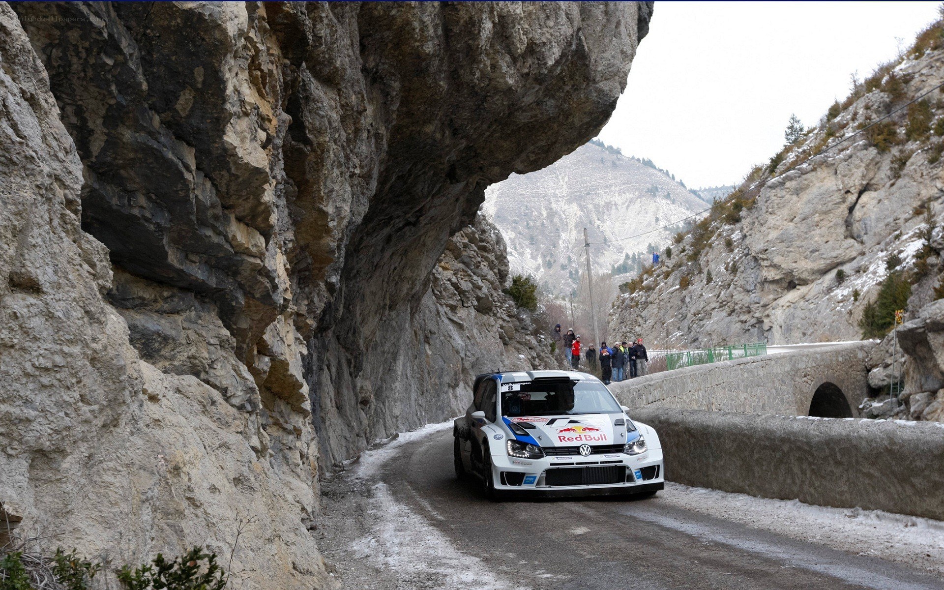 Rally car on mountain road