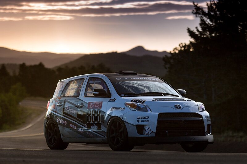 rally car on mountain road