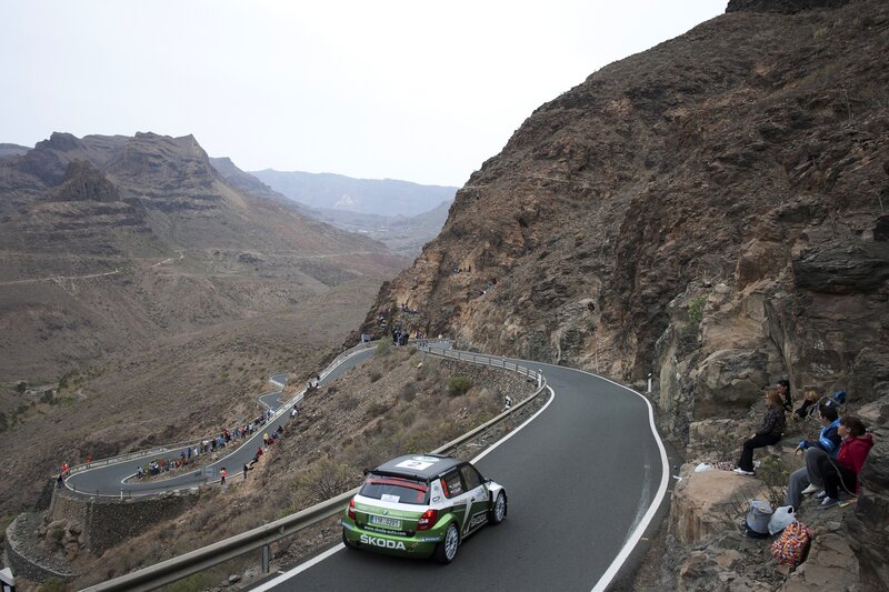 Rally Car on Mountain Road — Green