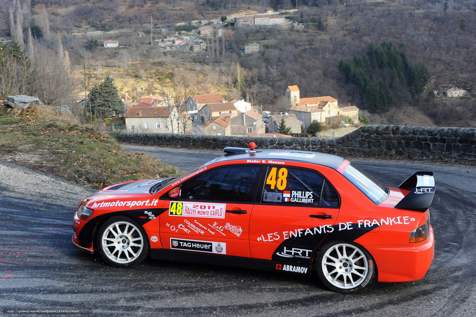 Rally car on mountain road