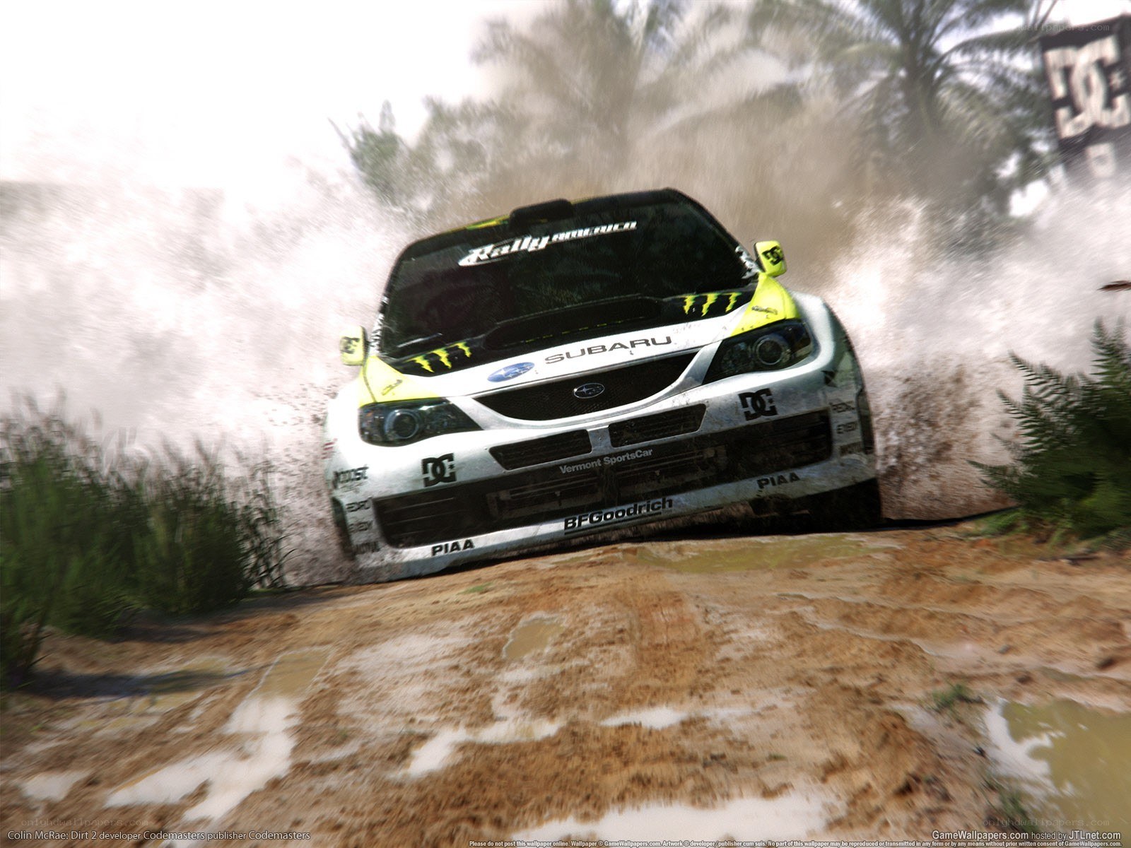 rally car on muddy track