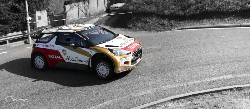 Rally Car on Road — Black, Dynamic