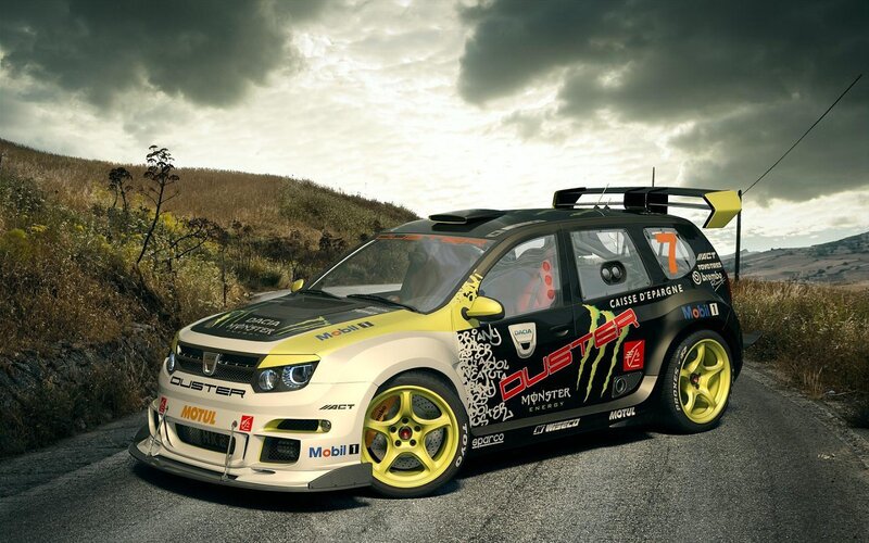 Rally Car on Road — Black