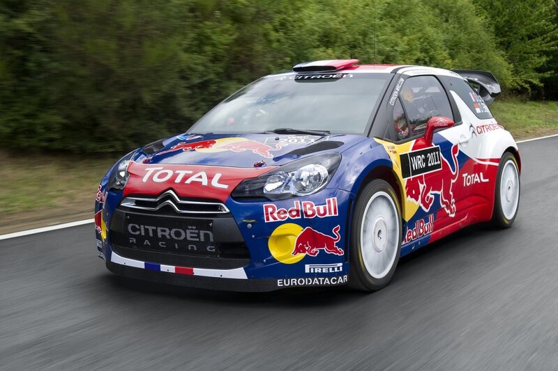 Rally Car on Road — Blue, Dynamic, Afternoon, Photograph, Red Bull