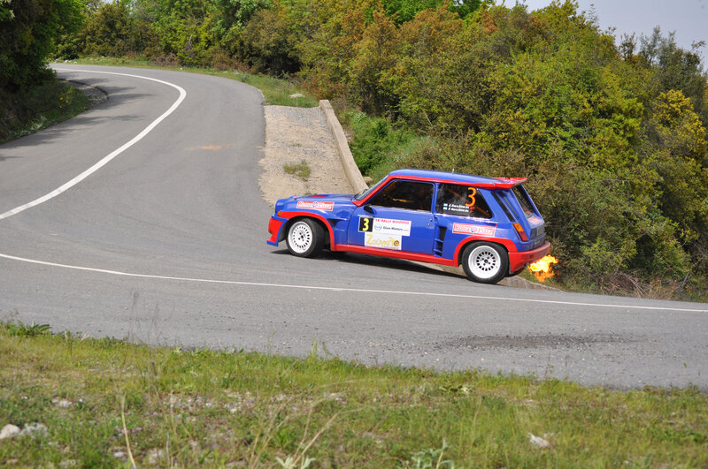 Rally Car on Road — Blue, Dynamic