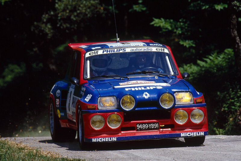 Rally Car on Road — Blue