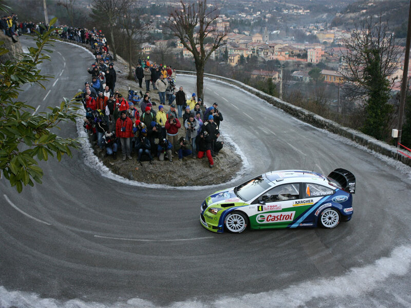 Rally Car on Road — Gray