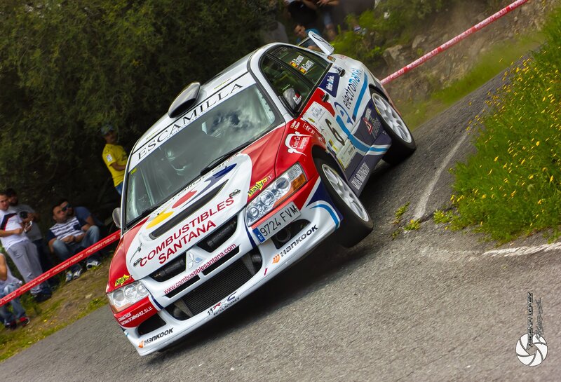 Rally Car on Road — Red, Dynamic, Afternoon, Photograph