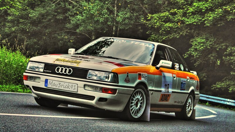 Rally Car on Road — Silver