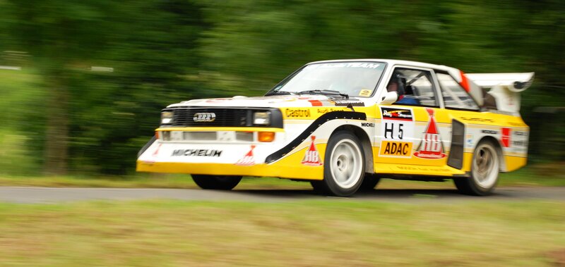 Rally Car on Road — Yellow