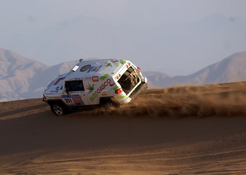 Rally Car on Sand Dune — Brown, Dramatic, Afternoon, Photograph