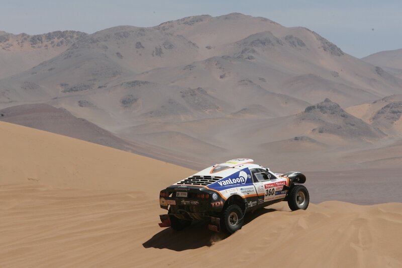 Rally Car on Sand Dune — Brown
