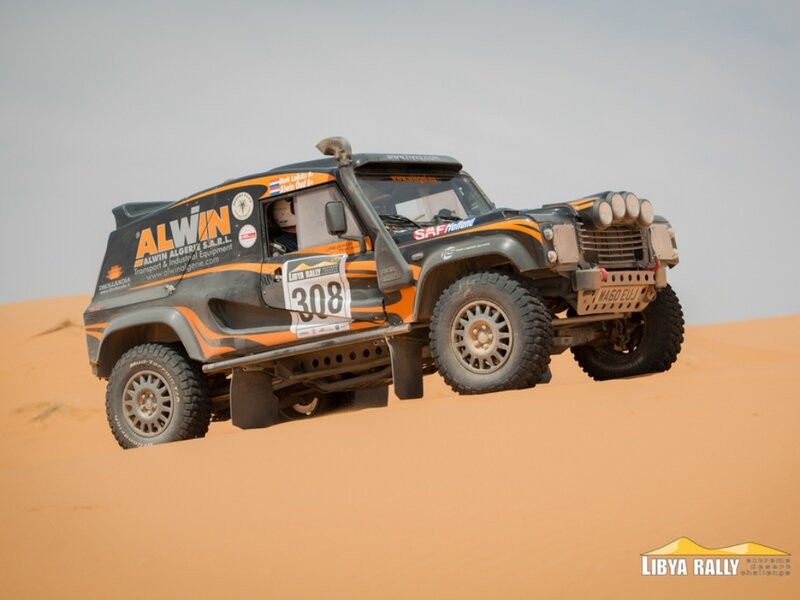 Rally Car on Sand Dune — Orange, Adventurous