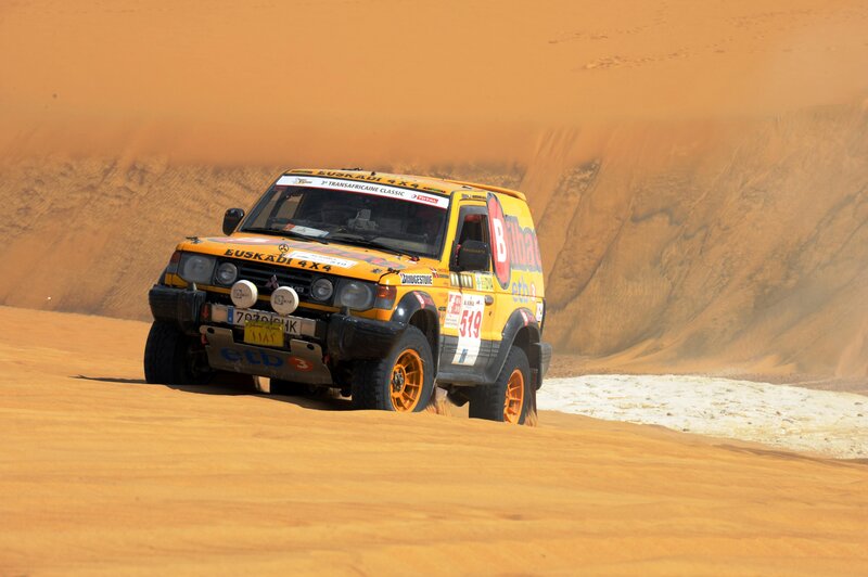 Rally Car on Sand Dune — Yellow