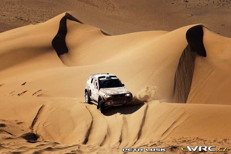 Rally Car on Sand Dunes — Brown, Dramatic, Afternoon