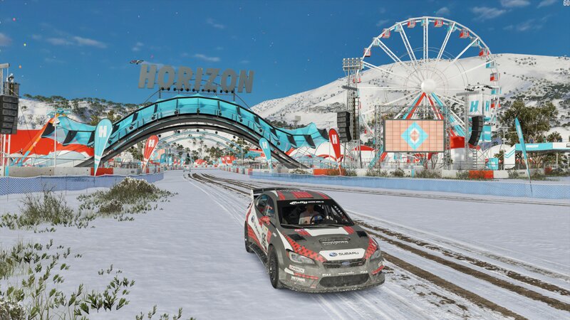 Rally Car on Snow — White, Active