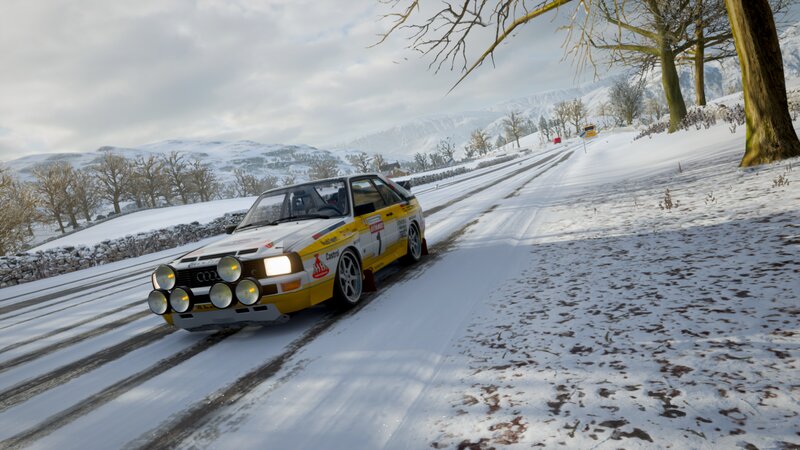 Rally Car on Snow — White, Cold