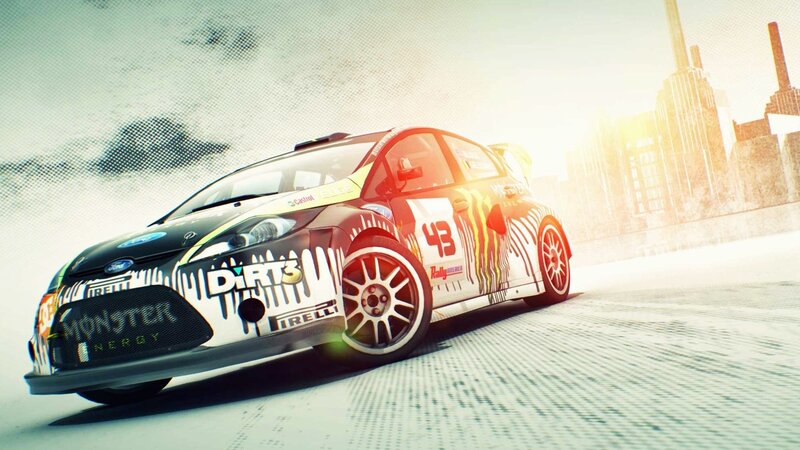 Rally Car on Track — White