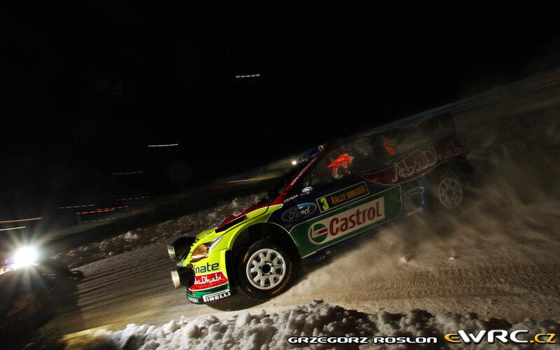 Rally car racing at night