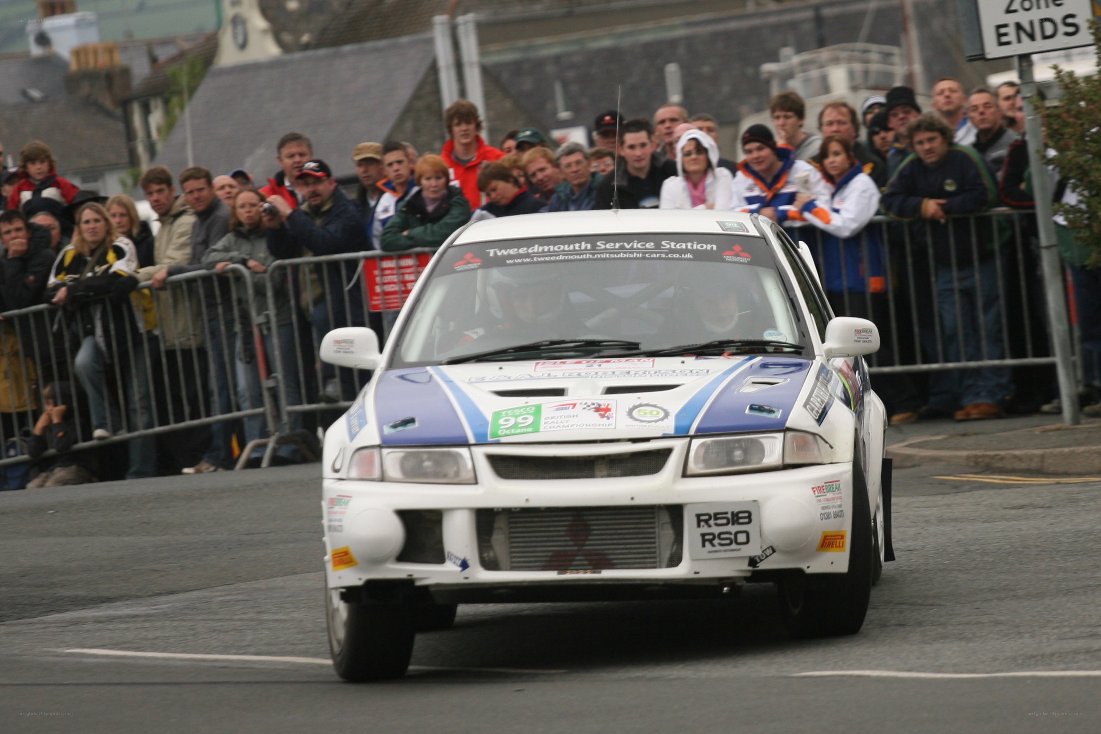 rally car racing on street
