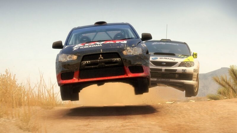 Rally Cars in Mid-air