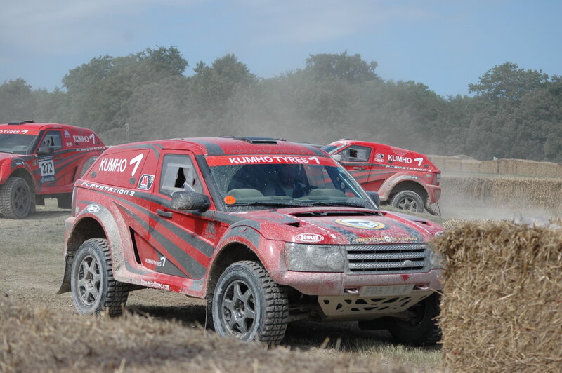 Rally cars on a dirt track