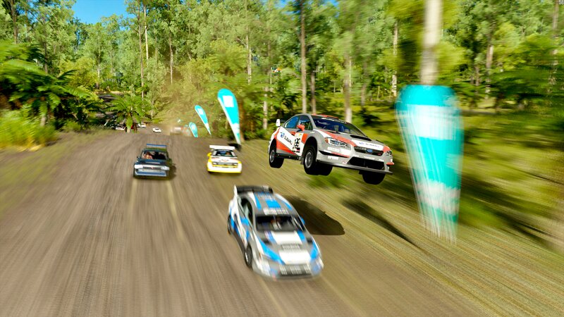 Rally Cars on Dirt Road