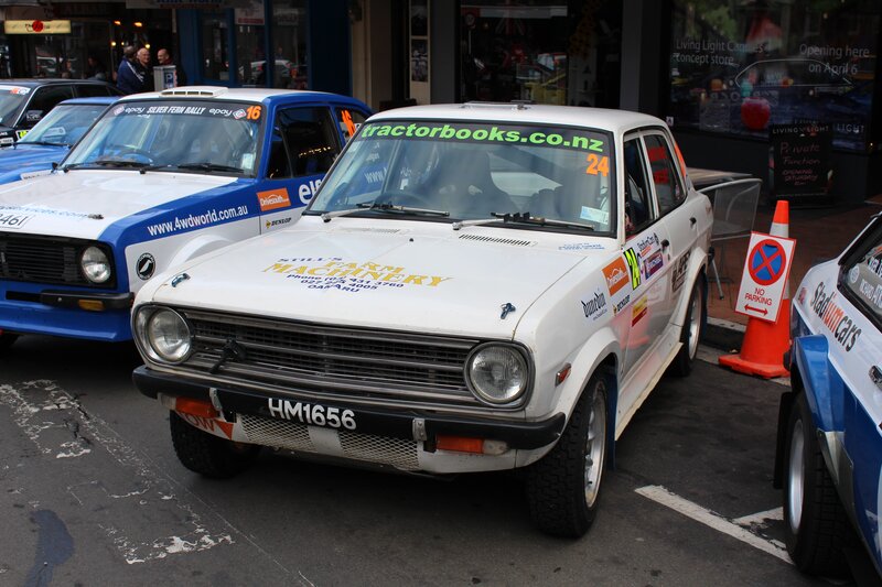 Rally cars on display