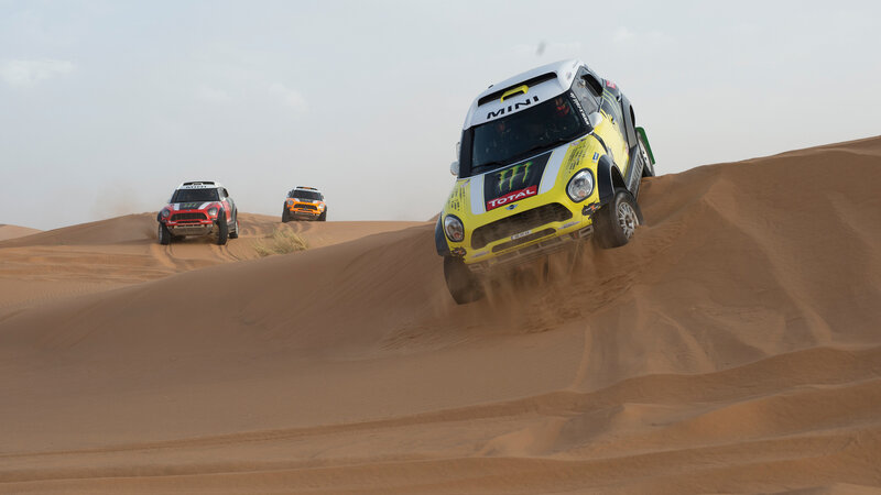 Rally Cars on Sand Dunes — Brown