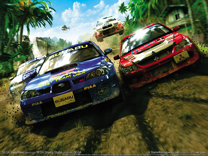 Rally cars racing in jungle