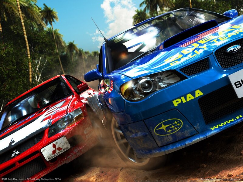 Rally cars racing in jungle