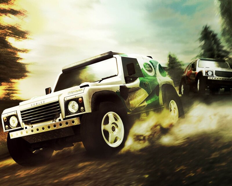 Rally cars racing on dirt