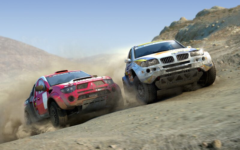Rally cars racing on dirt