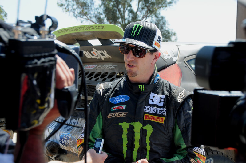 rally driver being interviewed