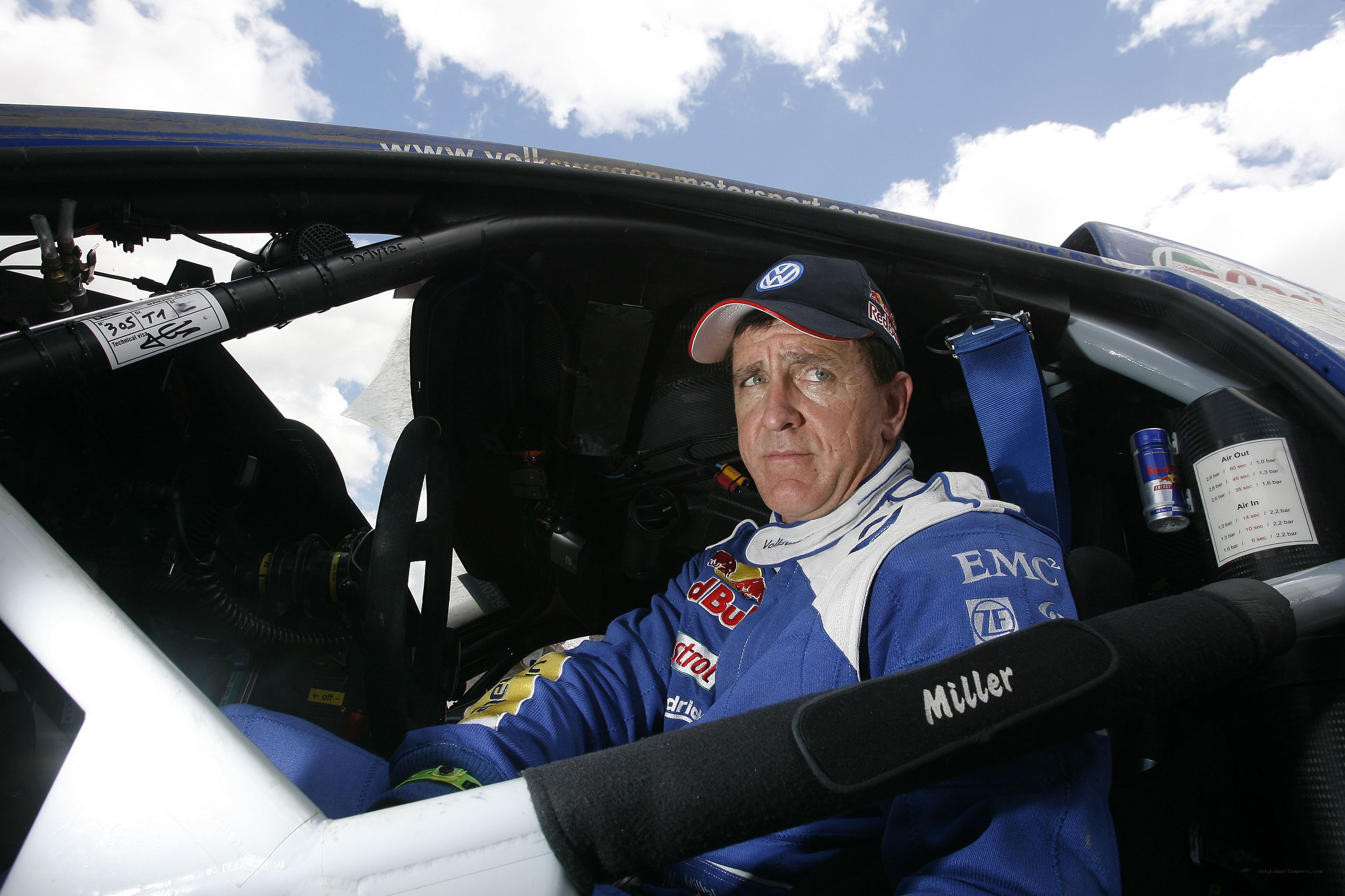 rally driver in race car