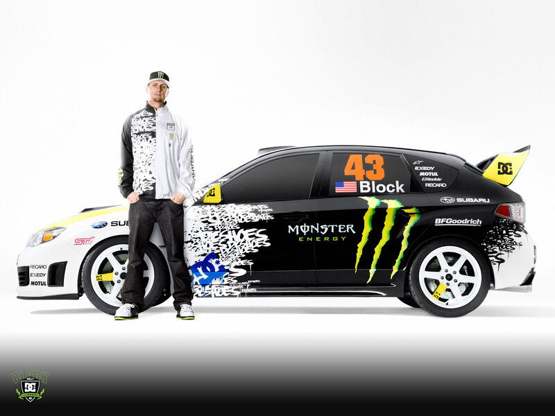 rally driver with race car
