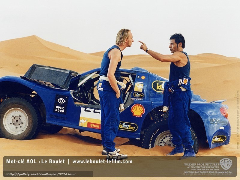 Rally drivers in desert