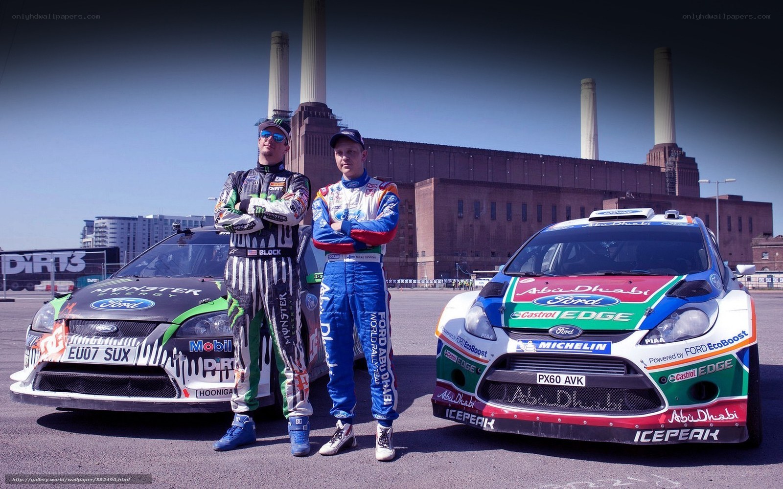 Rally drivers with their cars