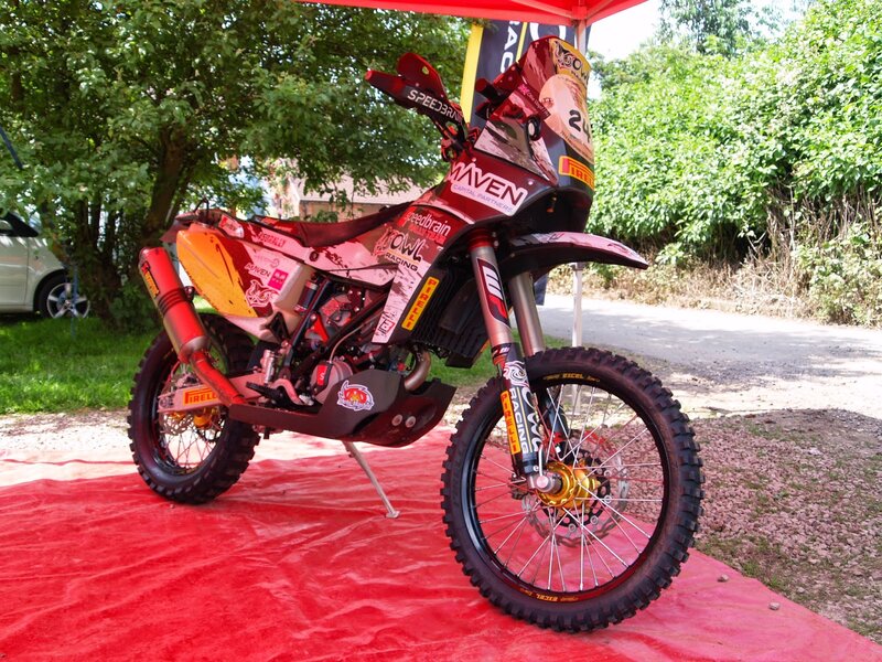 Rally Motorcycle on Display — Red