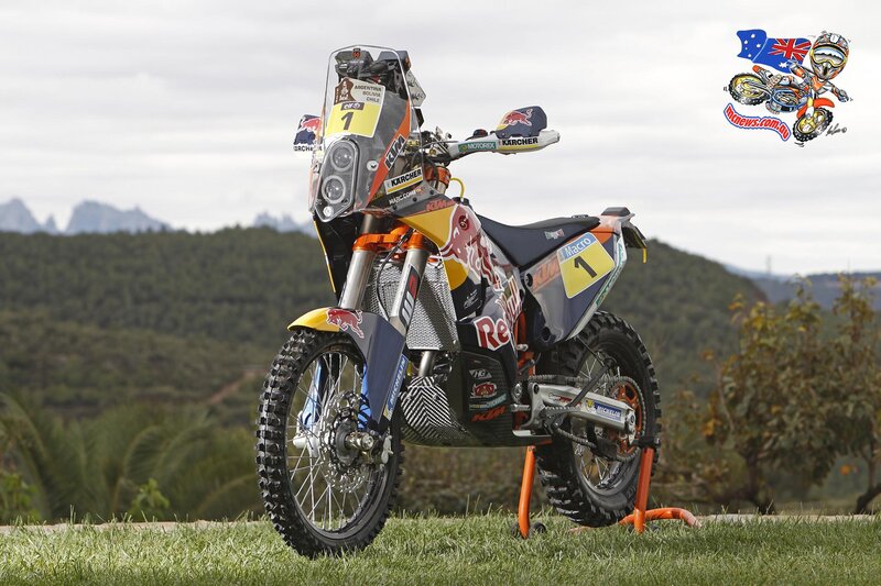 Rally Motorcycle on Grass — Orange