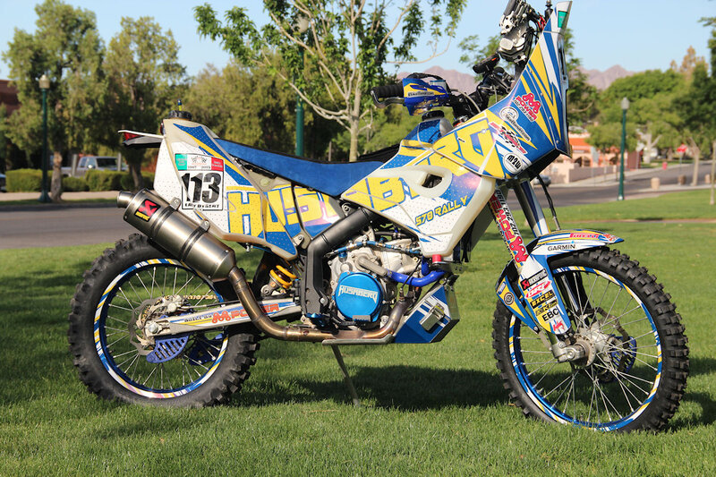 Rally Motorcycle on Grass