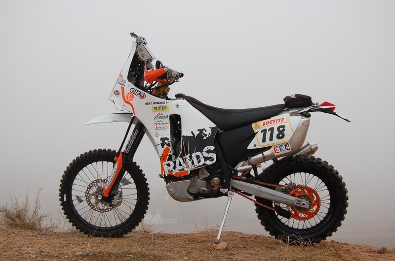 Rally Motorcycle on Hill