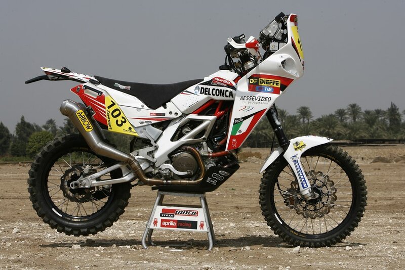 Rally Motorcycle on Stand