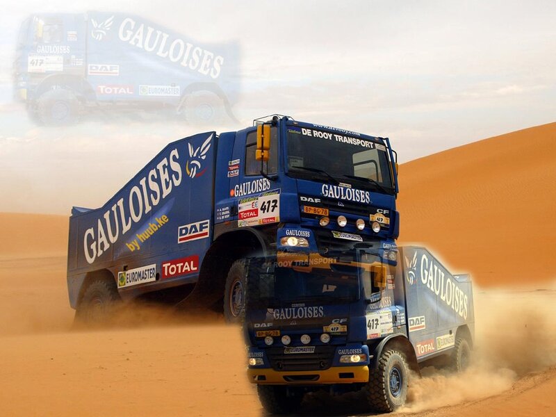 Rally truck in desert