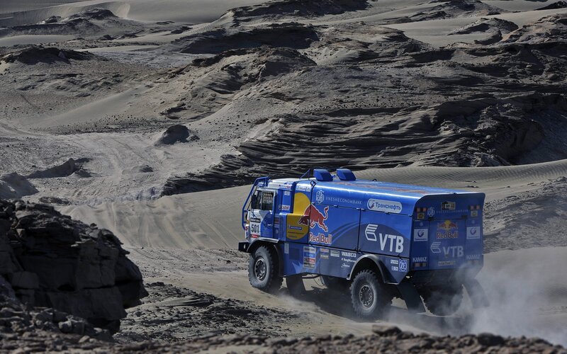 Rally truck in desert