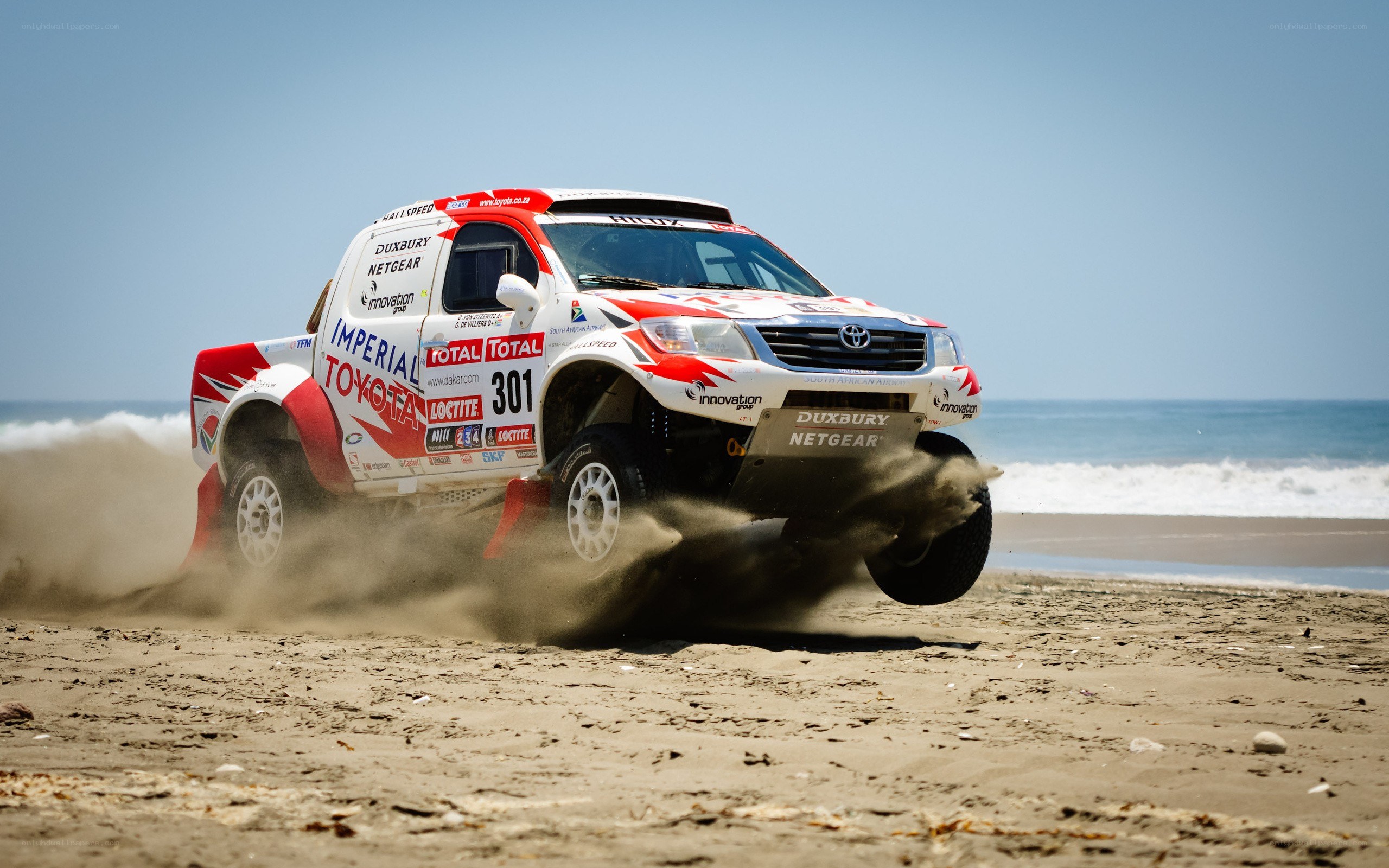 Rally truck on beach
