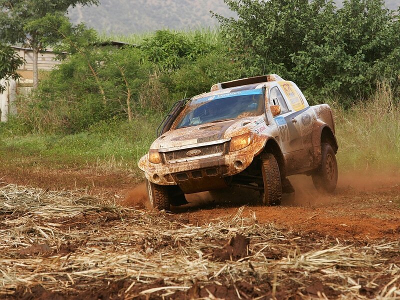 Rally Truck on Dirt — Brown, Action