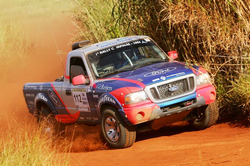 Rally Truck on Dirt — Red, Dynamic