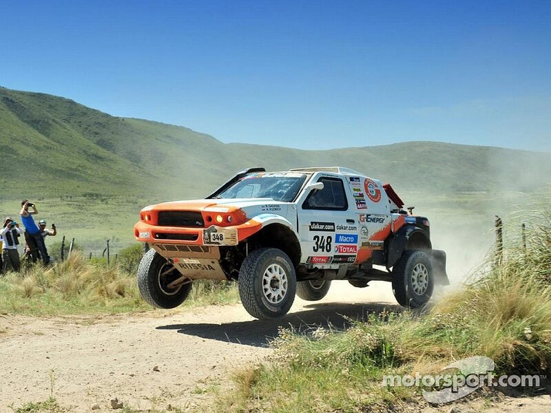 Rally Truck on Dirt Road — White