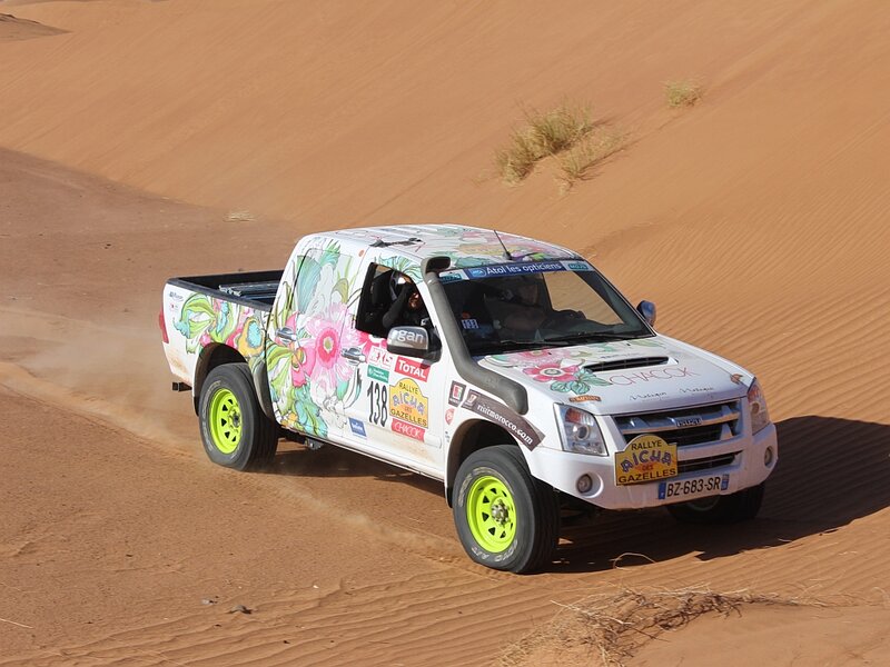 Rally Truck on Sand Dune — White
